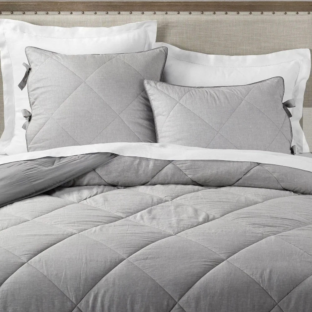 Pottery Barn Wheat & Toupe Linen Silk Blend Euro - Sham Set Of 2
